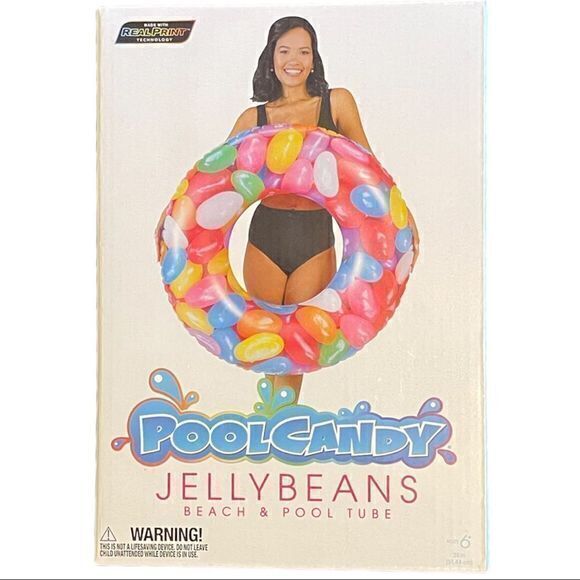NWT Pool Candy Jelly‎ Beans Beach Pool Tube Multicolor One Size - Picture 1 of 2